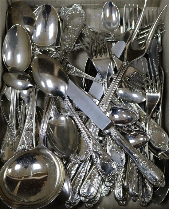 A plated part canteen of cutlery